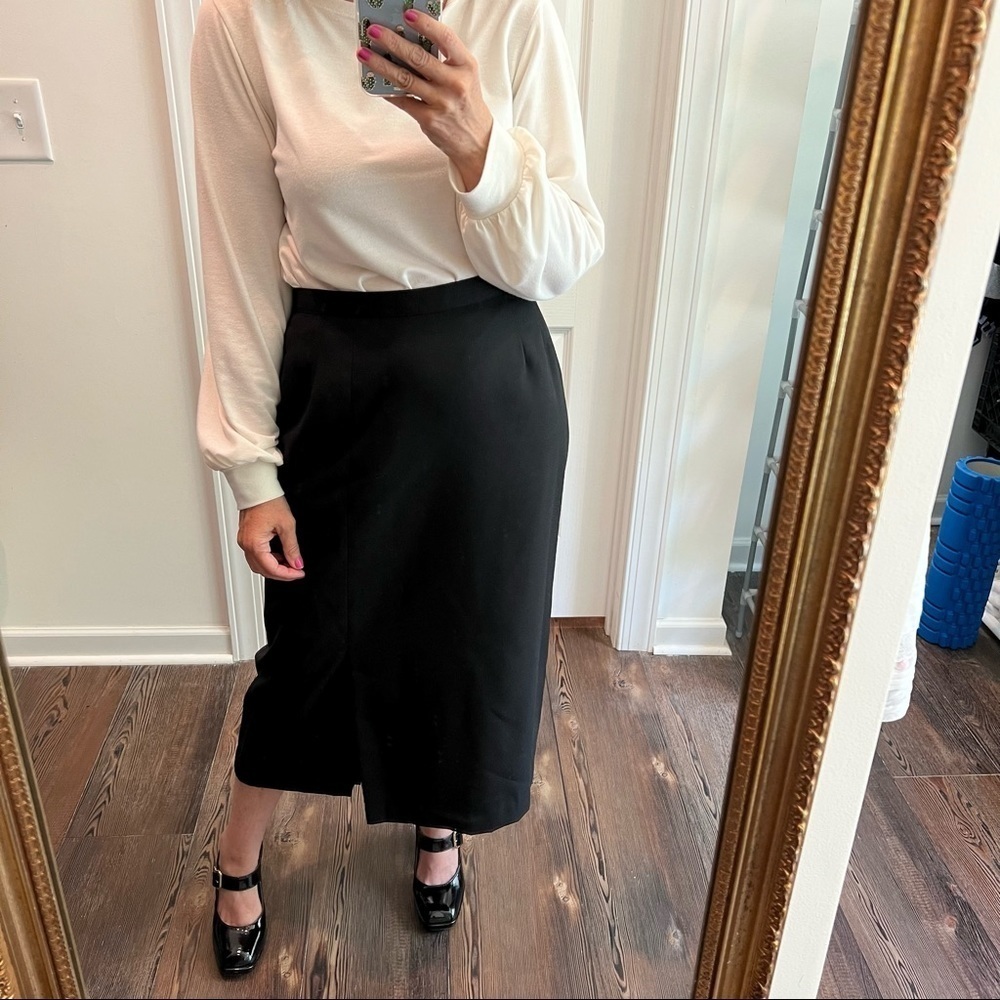 Vintage Black Midi Skirt
